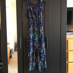 Colorful high-low dress with cutouts